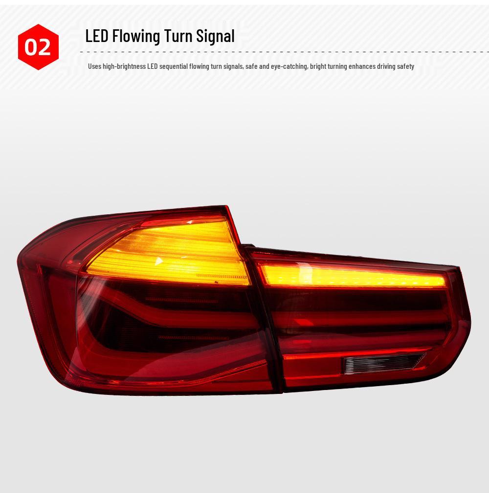 Compatible with 2013-2018 BMW 3 Series F30/F35 Rear MP Style LED Sequential Signal Daytime Running Brake Light.