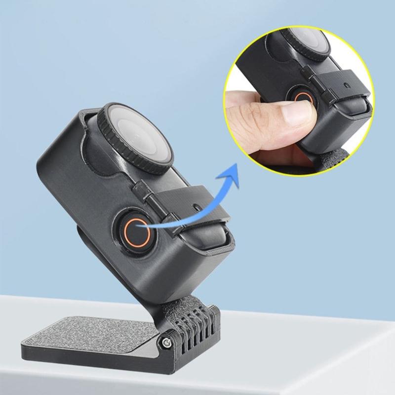 Magnetic Desktop Mount Stand for Dedicated Thumb Sized Panoramic Camera Adjustable Angle ABS Metal Base Black