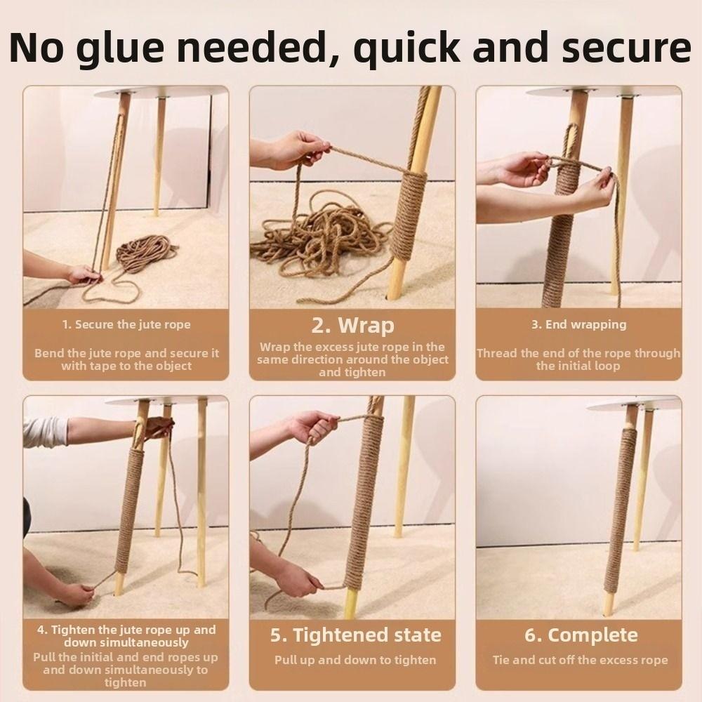 Reusable DIY Scratching Post Toy Rope Wear-resistant Desk Legs Binding Rope Pet Cat Scratchers