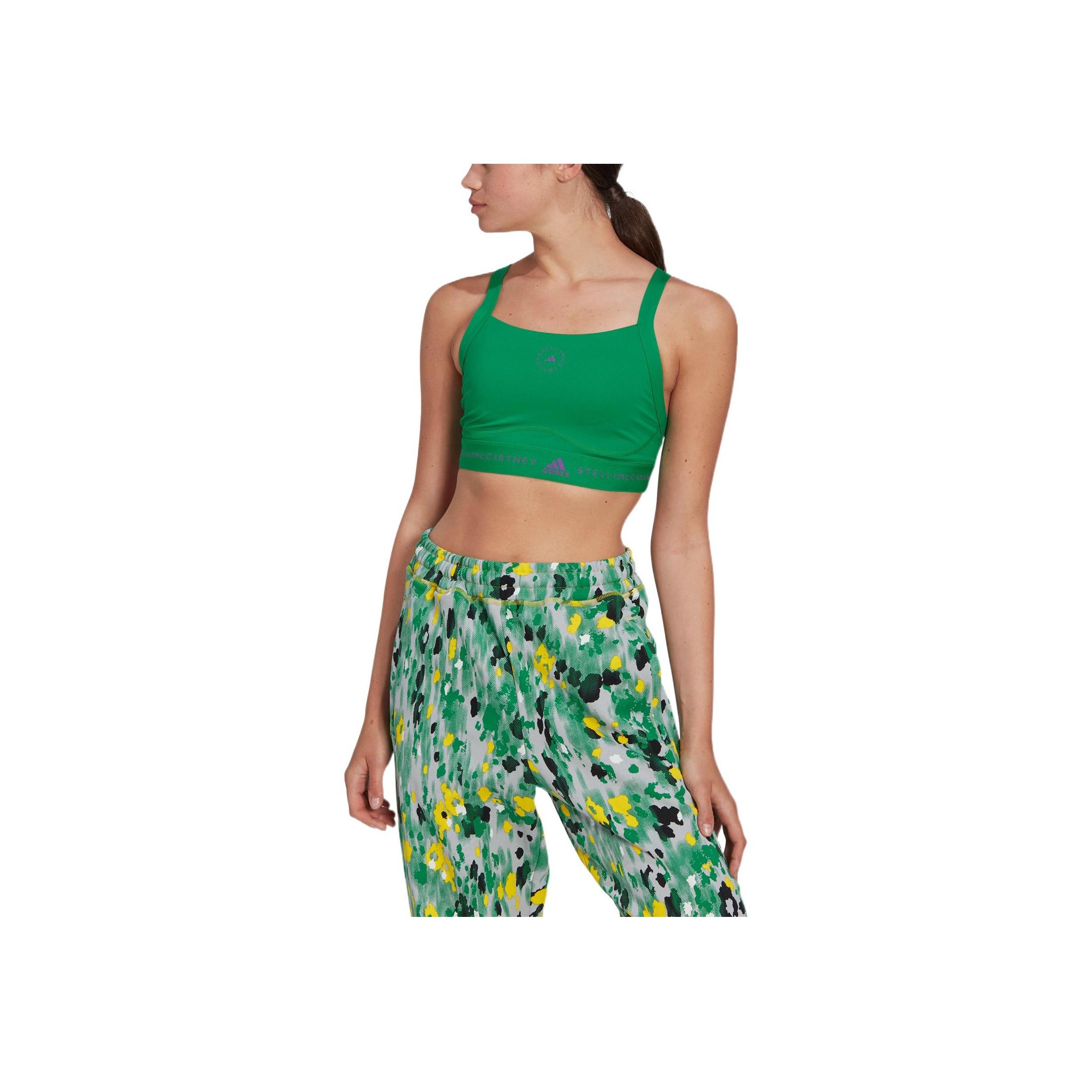 

Adidas Stella McCartney Tpr Бюстгальтер с перекрестной спинкой и квадратным вырезом Спортивный бюстгальтер Женское нижнее белье Зеленый HI6166 L