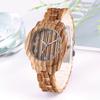 Round Dial Fashion Simple Lady Imitation Wood Quartz Watch