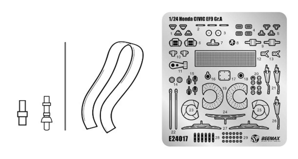 Aoshima Bunka Kyozai (AOSHIMA) 1/24 Detail-up Parts for BEEMAX No. 19 Honda Civic EF9 Gr.A Specification, Detail-up Parts for Plastic Models