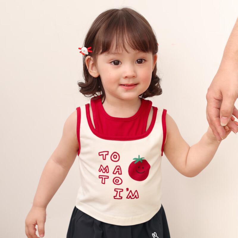 LUSON Baby Girl Faux Two-Piece Camisole Top