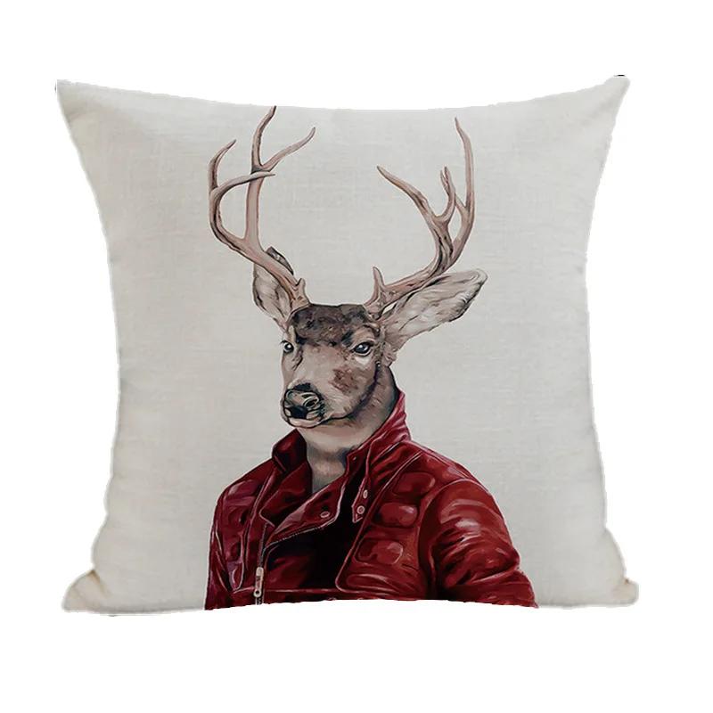 Kreatywna urocza poszewka na poduszkę z poliestru we wzór w zwierzęcy nadruk do dekoracji sofy w salonie domowym poduszka poszewka