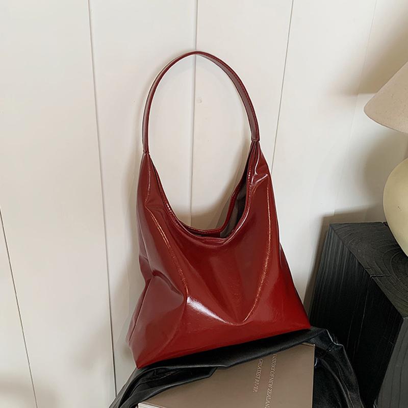 

Trendy Women s High-End Retro Tote Bag - Simple Design, Large Capacity, Perfect for Shoulder-Carry Commutes 35x10x25cm вина червоного кольору