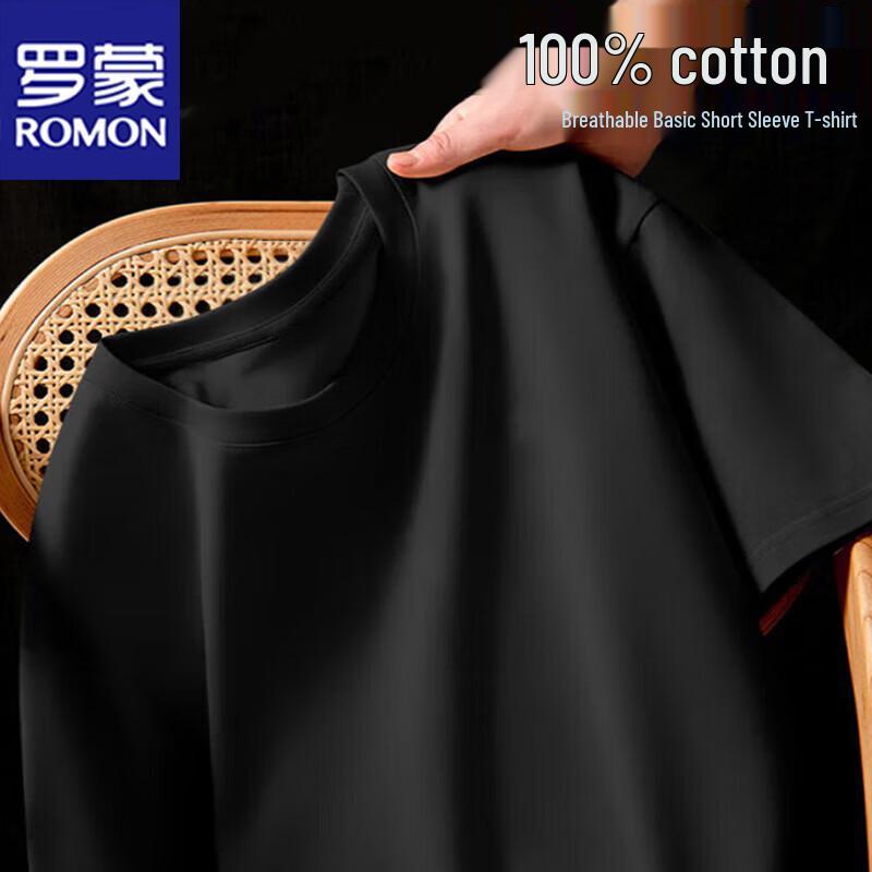 ROMON Men s Summer Breathable Cotton Short Sleeve T-Shirt S