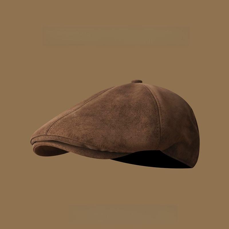 1pc Forward Hat Solid Color Retro British Style Newspaper Hat for Men and Women Simple Versatile Literary Beret for Daily Wear