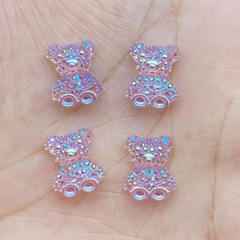50Pcs New Cute Mini Shiny Little Bear Flat Back Resin Cabochons Scrapbooking DIY Jewelry Craft Decoration Accessories