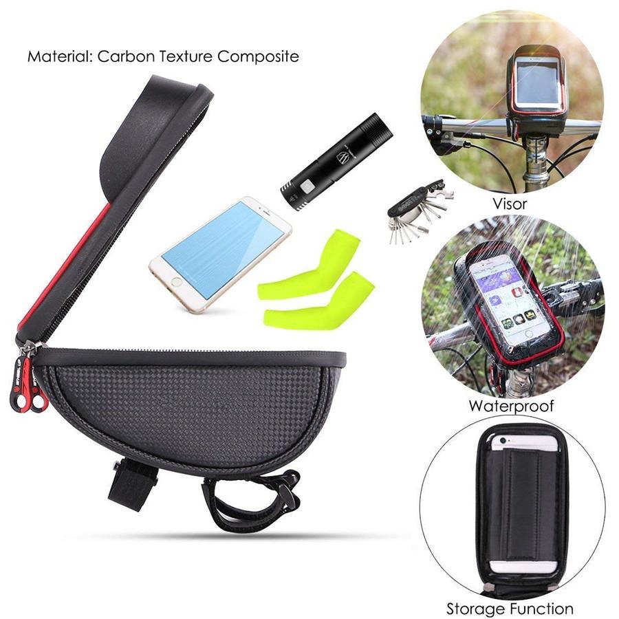 Universal Motorcycle Bike Handlebar Holder Mount Waterproof Bag Case for Mobile Phone GPS With Reserved Charging Port