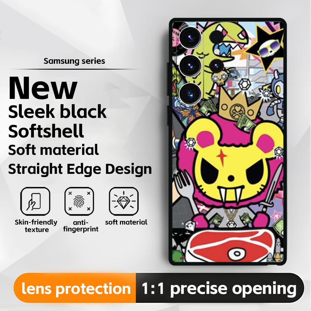 Japan Cute T-Tokidoki Phone Case For Samsung Galaxy S25 S24 S23 S22 S21 S20 Plus Ultra Note20 Soft Black