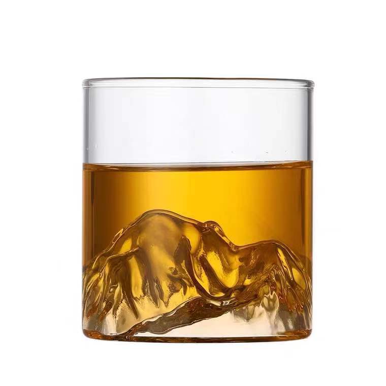 High Borosilicate Transparent Mountain Viewing Glass Tibetan Mountain Glass Whiskey Glass Home Creative Bar Cup