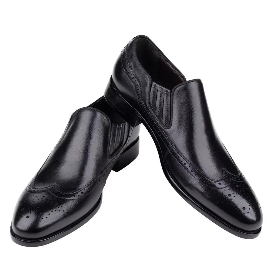 Fashion Comfortable Loafers Dress Shoes Men Top Layer Cowhide Leather Handmade Classic Casual Business Office Male's Suit Footwear Black