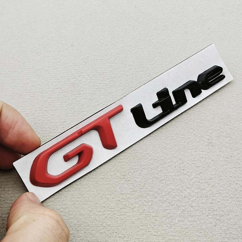 AAXJ1 3D Metal Chrome Logo GT Line Emblem Badge For Peugeot 2008 301 307 308 408 3008 508 208 Car Rear Trunk Fender Styling Decoration