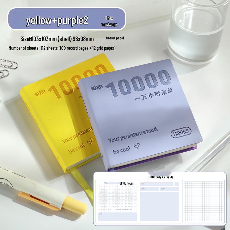 Ten Thousand Hours Pocket-Size Leather Daily Planner Notebook for Students