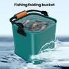 7/9/11L składane wiadro wędkarskie przenośny uchwyt podwójny zamek błyskawiczny siatkowa osłona EVA szczelny składany pojemnik na wodę pojemnik na akcesoria wędkarskie