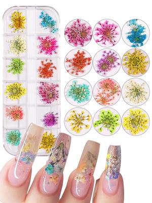 1box Multi-color Nail Art Decoration With Star & Flower Shape