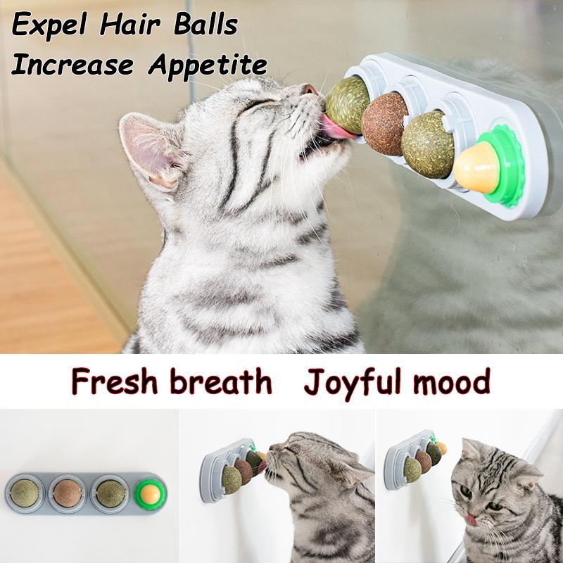 Natuurlijke Kattenkruid Kat Muur Plakbare Bal Speelgoed Krabbers Snoepjes Gezond Natuurlijk Verwijdert Balletjes om de Spijsvertering te Bevorderen Kattenkruid Snack