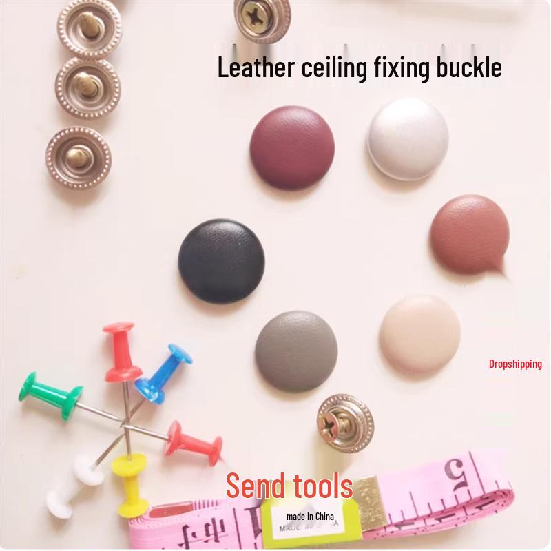 

Leather Snap Button for Car Headliner and Furniture Decoration 5 pieces trial pack without tools чорний