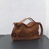 Autumn and winter matte cowhide lazy style suede tote bag commuter shoulder messenger genuine leather women's bag