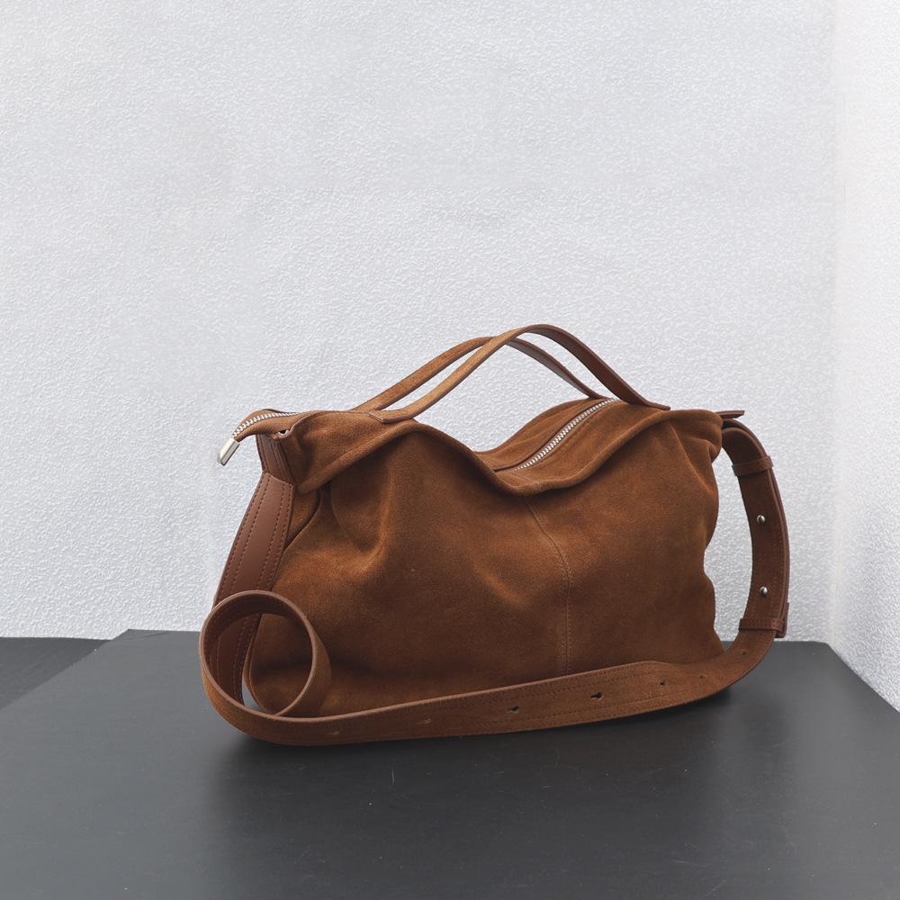 Autumn and winter matte cowhide lazy style suede tote bag commuter shoulder messenger genuine leather women's bag