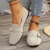 Mocassins à enfiler pour femmes grande taille, bout rond souple, chaussures décontractées confortables