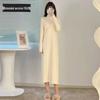 2025 Autumn/Winter Knit Dress: Slim-Fit Half-High Collar, Stylish Mid-Length Over-the-Knee Coat Dress.