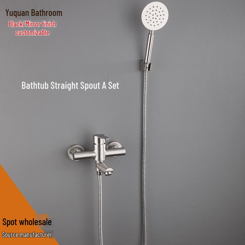 

Комплект смесителя с гусаком из матовой нержавеющей стали 304 для ванны и душа