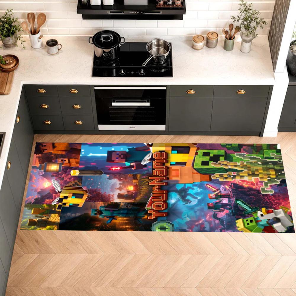 Minecraft Customize Your Name Kitchen Rug Runner Rug Laundry Mat Hallway Entryway The Best Gift Choice