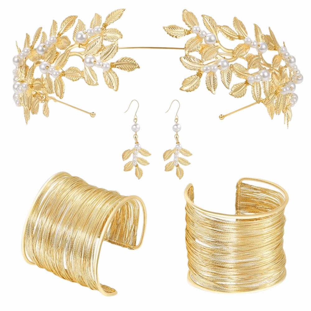 Bridal Earrings Greek Goddess Hair Jewelry Baroque Rhinestone Jewelry Set  Party Dress Up