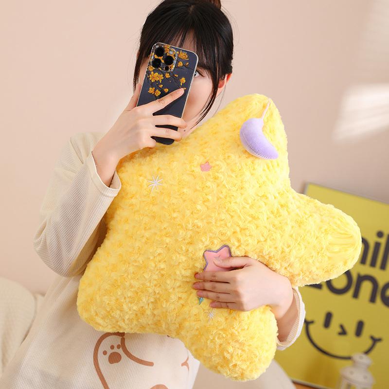45Cm Fantastic Moon Star Pillow Stuffed Pink Purple Yellow Sky Cushion Decor Plushie For Sofa Chair Home Party Prop Gift