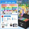Dual-Tip Art Marker Set - 120 Colors, Hard Tip, Oil-Based for Students