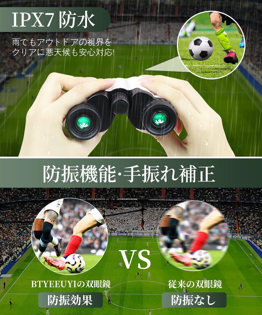 BTYEEUYI Binoculars for Live Performances, 20x Magnification, Anti-Vibration, Sports, and Concerts, Ultra-Lightweight, 142g, Compact, Waterproof,