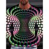 Cool 3D Vortex Print Long Sleeve T-Shirt, Stylish and Unique.