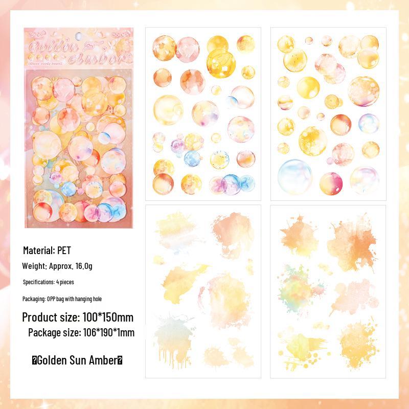 Yue Zhen Candy Heart Glass Stickers: Creative Die-cut Journal Accessories