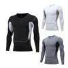 Men's Quick-Dry Compression Long Sleeve Base Layer for Training, Running, and Football