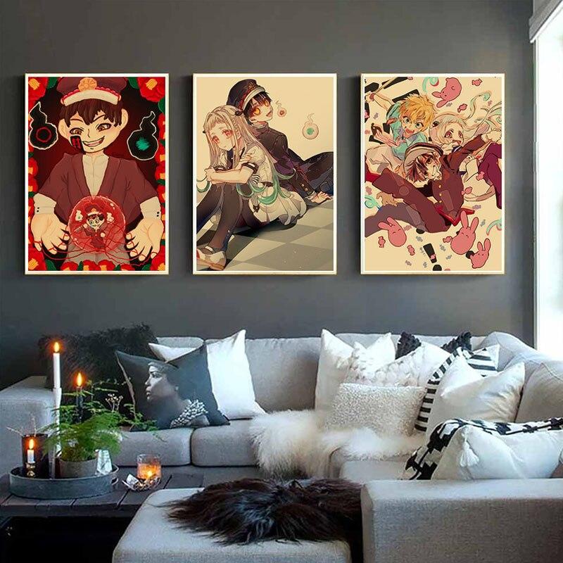 Anime toaleta Hanako Kun plakaty biały papier powlekany obrazy do dekoracji wnętrz naklejki ścienne dekoracja pokoju mural
