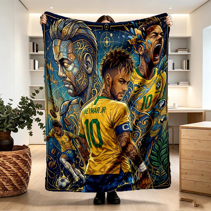 Neymar Jr Print Blanket - Soft & Comfortable, for Bedroom, Travel, Sofa, Home Decoration - Birthday Christmas Gift for Friend