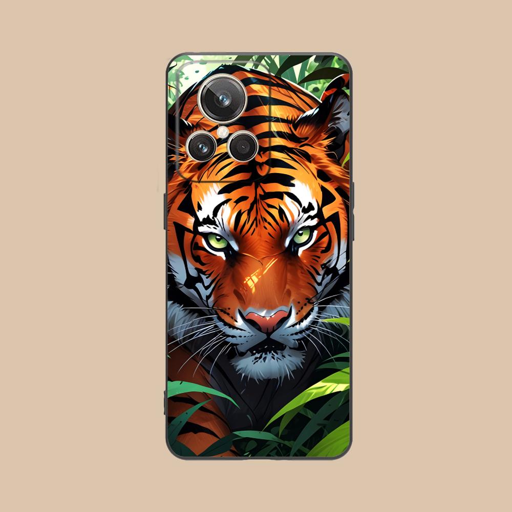 Tiger Neon Mobile Cell Phone Case for Realme GT 8 Neo Pro C75 73 71 C67 65 C55 53 C35 31 C20 15 Colorful Printing Cover Cover