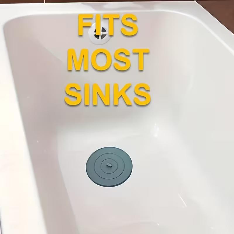 1pc Silicone Bathtub Stopper | Flat Suction Sink Stopper, Hair Stopper, Corrosion Resistant - TIGERPOWER
