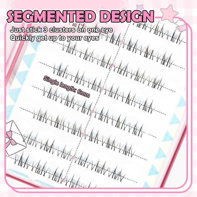 Glue-Free False Eyelashes Cat Eye Makeup Soft Natural Lower Eyelashes Segmented Thin Stems Suitable For Novice Diy Eyelashe