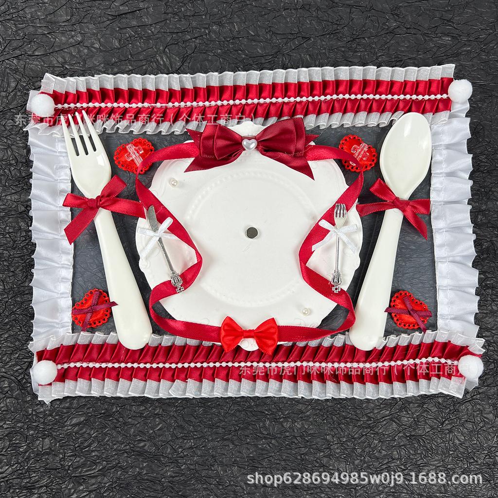 Dinner Plate Finished Pain Board Pain Bandaging Board White Gu Mei Self-push Cake Bar Knife and Fork Pain Board Photo Props