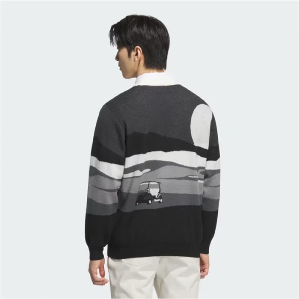 Adidas Golf Men S Round Knit uniSex Graphic Sweater Long Sleeve Jl7951