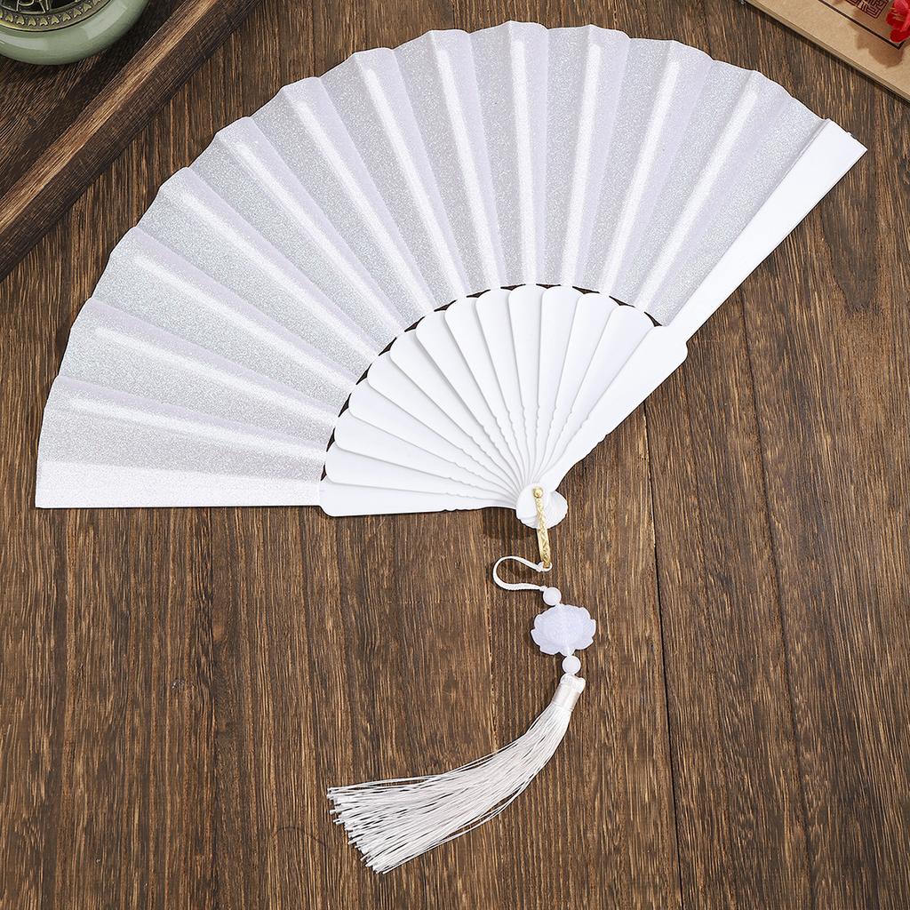 Glitter Plastic Fan Lightweight Decorative Folding Fan Portable Handheld Fan Vibrant For Party Concert Festival