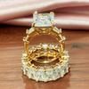 Luxury Trendy Square Cubic Zirconia Promise Rings for Women 2Pcs Set Silver Color/Gold Color Wedding Rings Hot Jewelry
