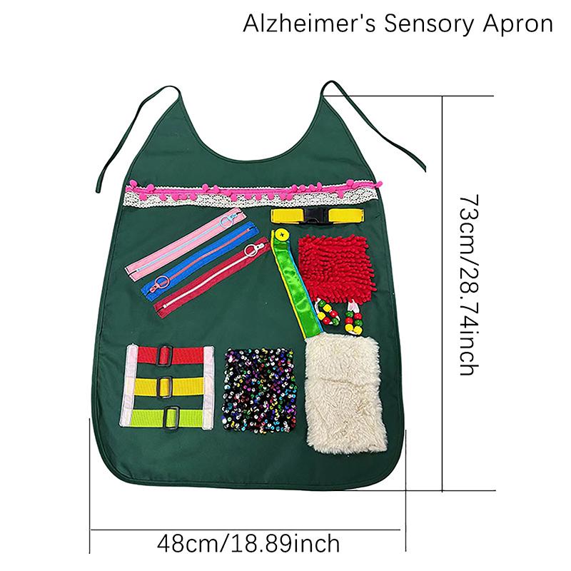 Dementia Patients Sensory Toy Elderly Awareness Training Tools Multifunction Alzheimer Fidget Anxiety Relief Educational Apron