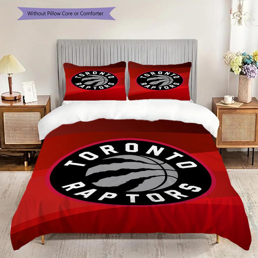 Emblema Pallacanestro Raptors Set da tre pezzi(1 * copripiumino + 2 * federa, senza nucleo)Set biancheria da letto Copripiumino e federa Morbido e confortevole
