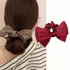 Simplicity Elegant Satin Big Bow Hair Rope for Woman Temperament No Damage Hair Hair Rope Fashion Girl High Ponytail Scrunchie