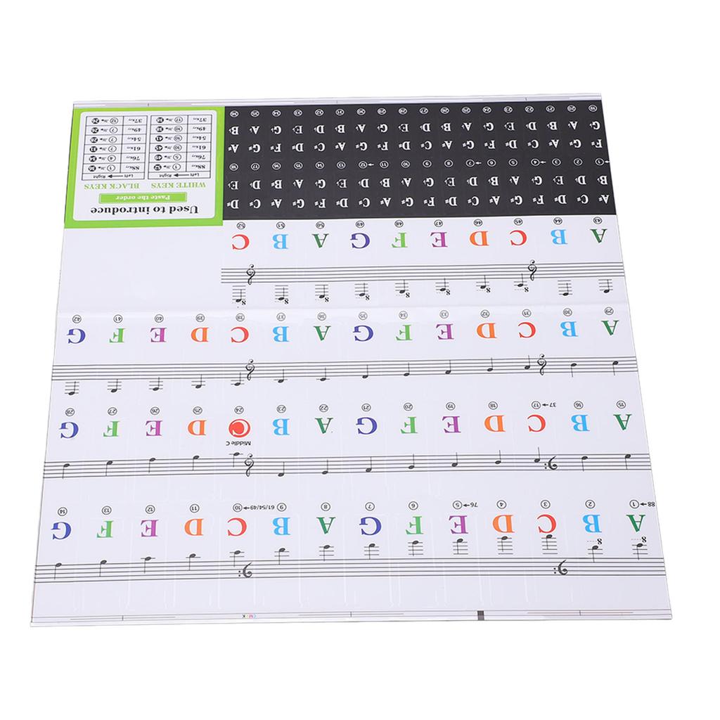 Etichete Autocolante Tastatură Pian Litere Note Mari Detașabile pentru 37 49 54 61 76 88 Taste