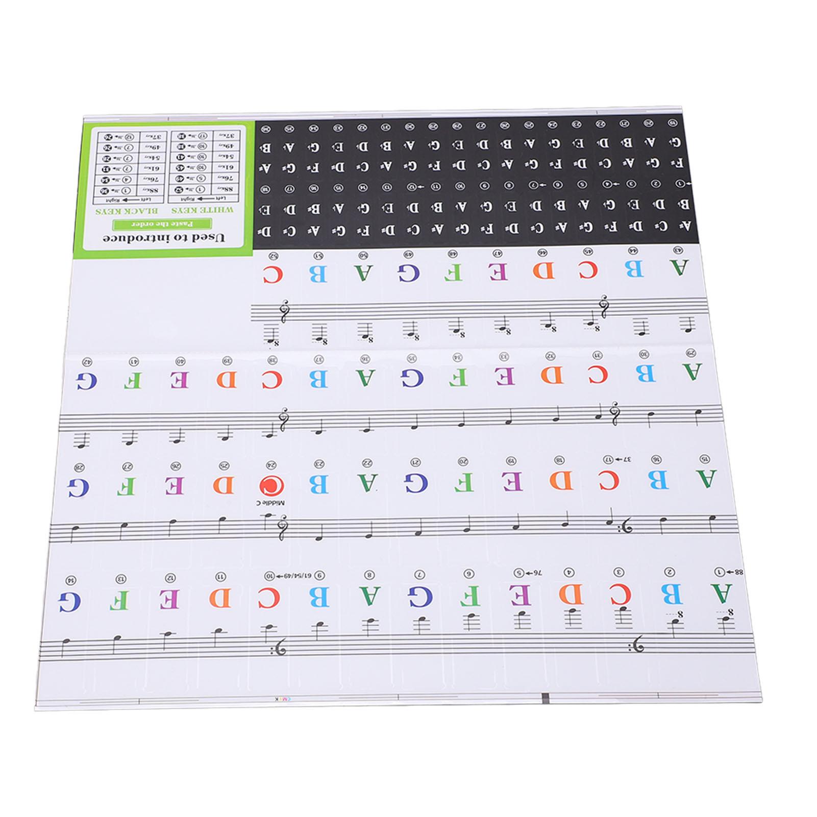 

Наклейка-этикетка для клавиатуры пианино, съемная, с большими нотами и буквами для 37 49 54 61 76 88 клавиш