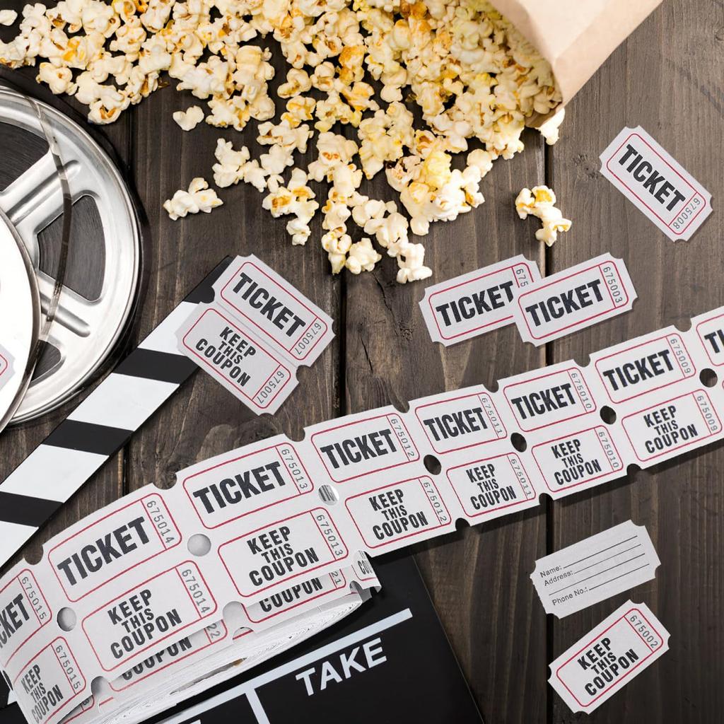 NOLITOY Event Raffle Coupon Lottery Game Sequential Roll of For Gray Tickets, Tickets, Tickets, Tickets, Tickets, Numbers, 1000, Perforated, Parties,